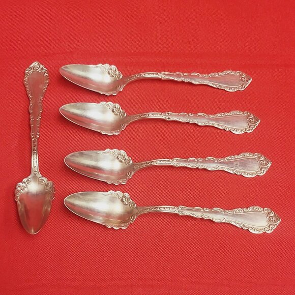 Simeon L & George H Rogers Co Nickel Silver Jam Preserve Spoon Lot of 5 - Picture 12 of 12